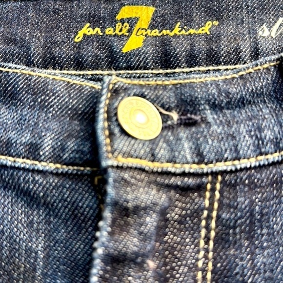 Womens 7 For all Mankind Straight Leg Denim Blue Jeans Size 30 - Picture 4 of 9
